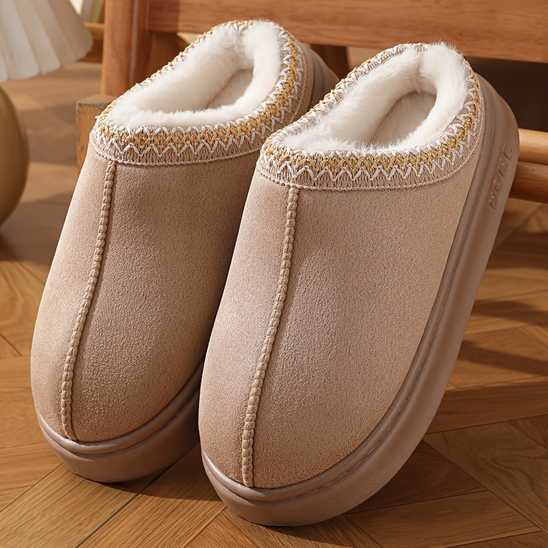 Stylish Winter Slippers for Men and Women - Cozy, Warm Indoor/Outdoor Slip-Ons with Plush Lining and Anti-Slip Sole