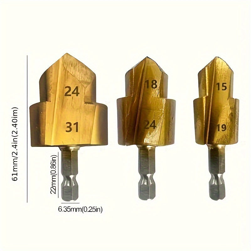 PPR Water Pipe Reamer Drill Bits in 20/25/32mm sizes with Hexagonal Shank, for Electric Drills