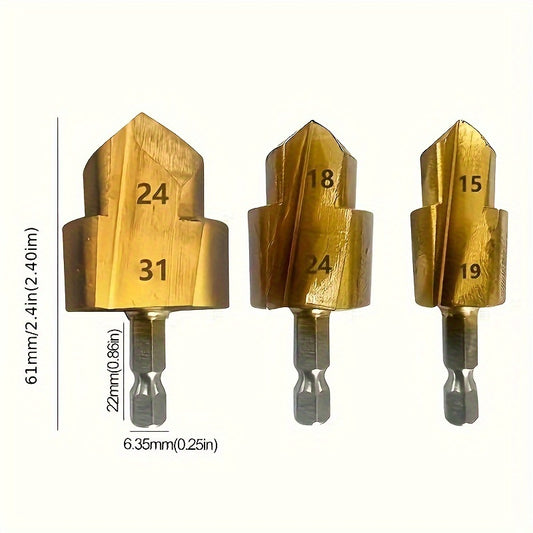 PPR Water Pipe Reamer Drill Bits in 20/25/32mm sizes with Hexagonal Shank, for Electric Drills