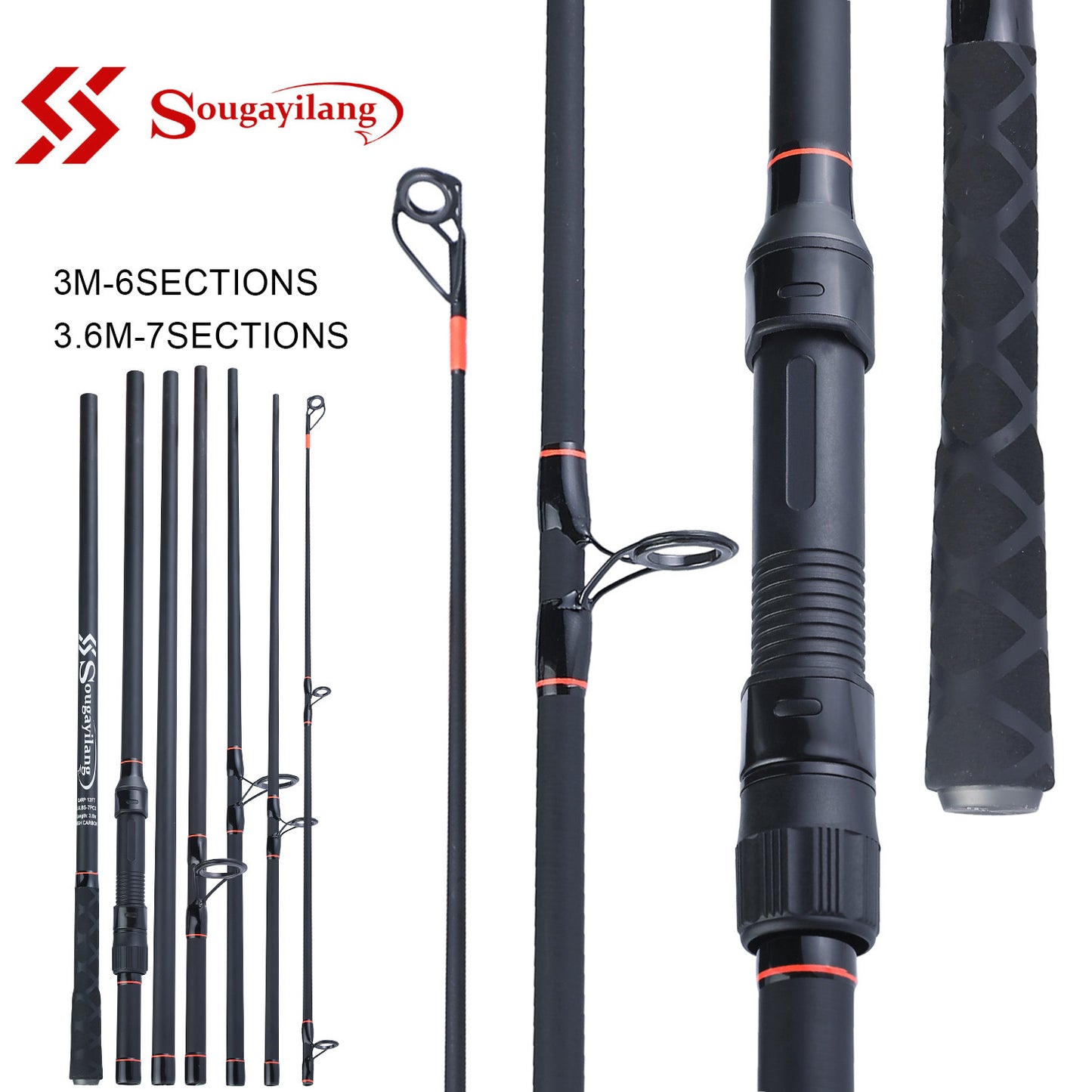 Sougayilang Carp Rod: Lightweight 6/7Section Carbon Fiber for Ultimate Carp Fishing.