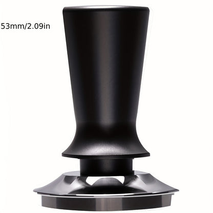 Calibrated Espresso Tamper with Spring Aluminum Handle and Stainless Steel Flat Base - 1pc in 51/53/58mm sizes, includes Coffee Mat