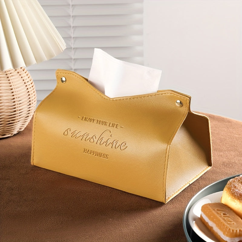 1 piece of leather tissue box for car and home decoration, large storage box for napkins, suitable for living room, bedroom, kitchen, and desktop. Makes a perfect Christmas or Halloween gift.