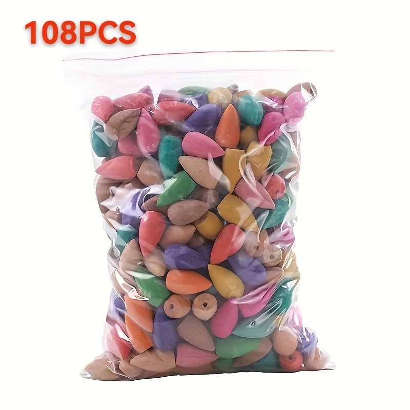 108pcs Backflow Incense Cones for Waterfall with Tea Smoke Fragrance.