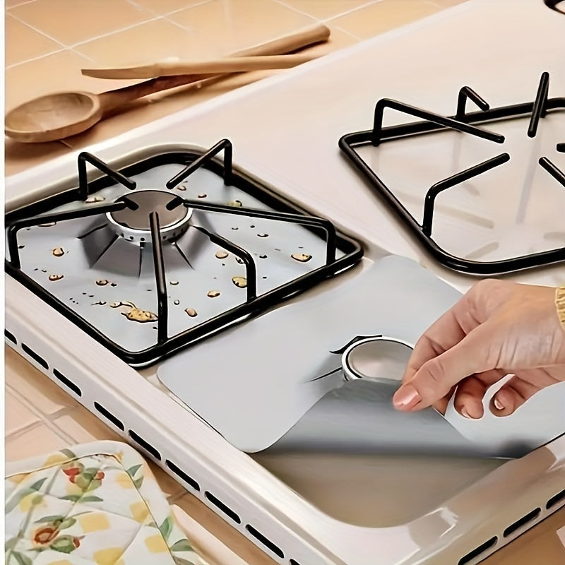 1/4pcs Reusable Kitchen Stove Burner Cover for Surface Protection and Cleaning.