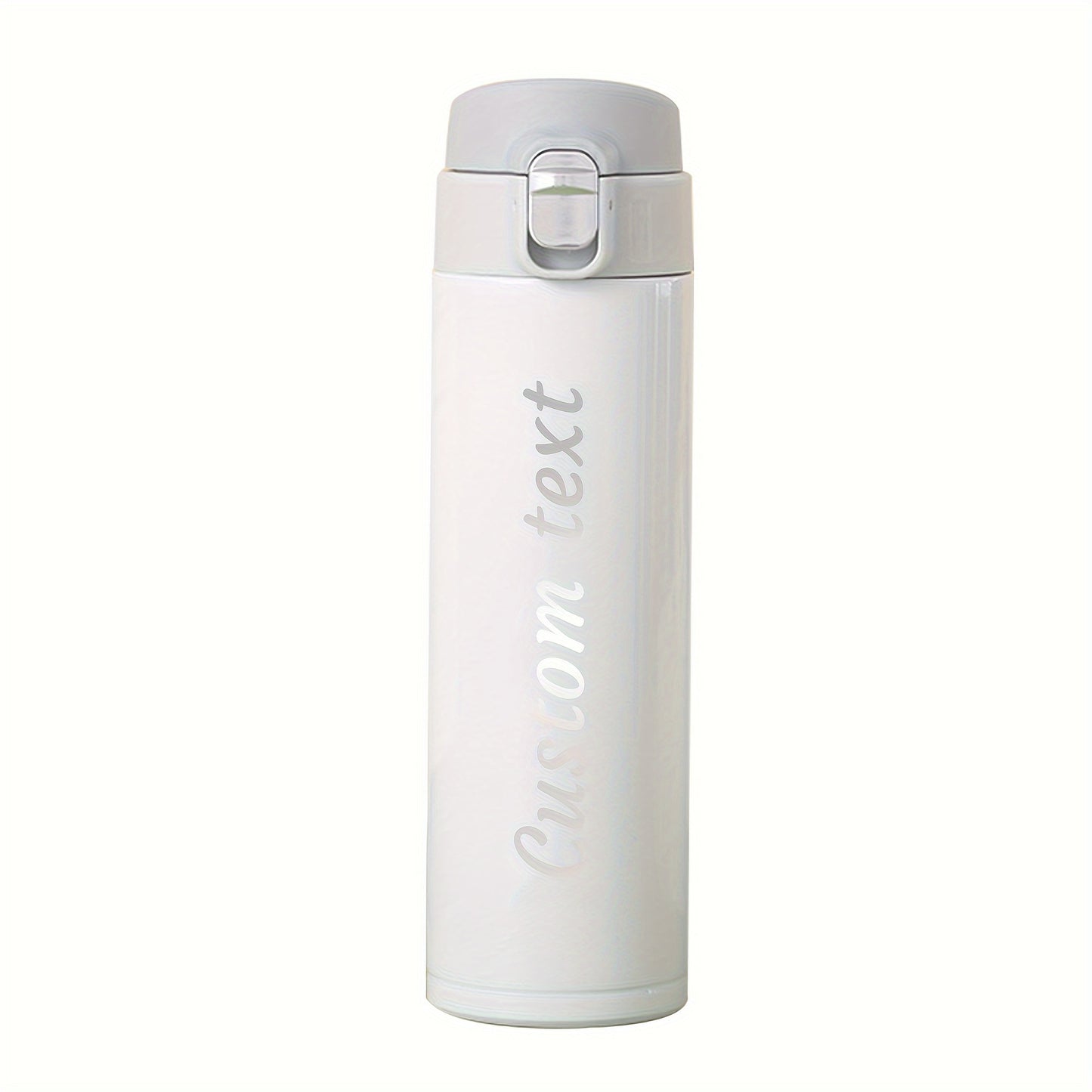 Custom laser engraved insulated water bottle, 500ml stainless steel sports bottle with personalized name, design your own.