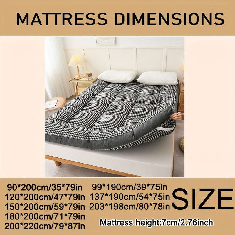 Luxurious Plaid Mattress Topper - Cozy and Airy, Premium Comfort for Any Room, Perfect for Autumn/Winter Season, Ideal Holiday Gift