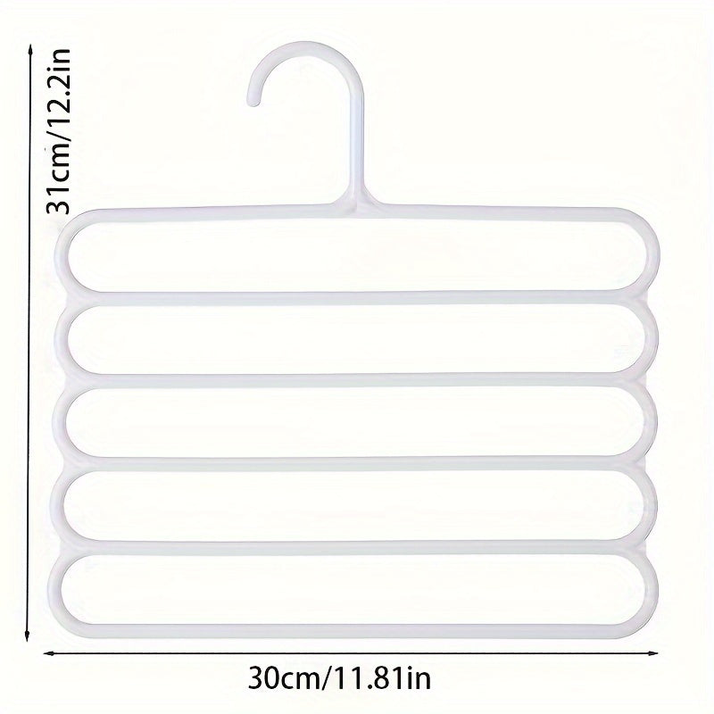 5-tier Pants Hanger for Ties, Pants, Scarves, Space Saving Organizer for Closet, Wardrobe, Home, Dorm.