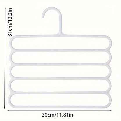 5-tier Pants Hanger for Ties, Pants, Scarves, Space Saving Organizer for Closet, Wardrobe, Home, Dorm.