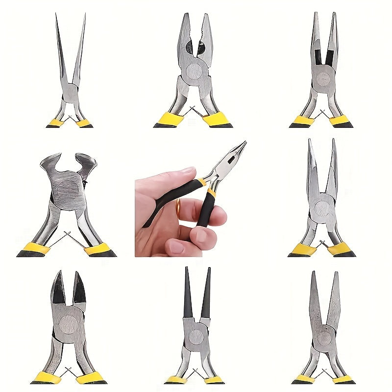 8-piece Mini Jewelry Pliers Set, includes Round Curved Needle Nose Pliers