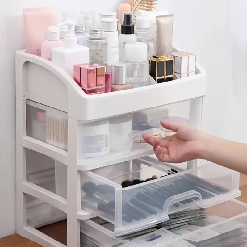 Cosmetic organizer with drawers for makeup and jewelry - perfect gift for beauty lovers and women.