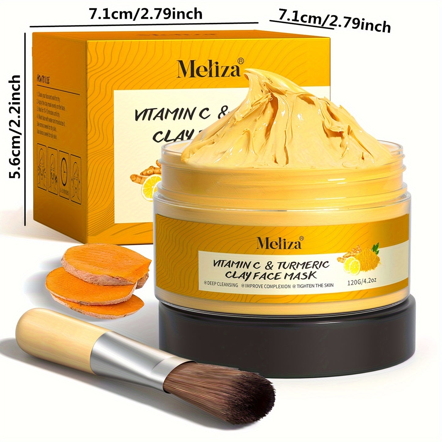 120g Turmeric and Vitamin C Cleansing Mask - Perfect gift for New Year's or Valentine's Day