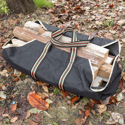 Firewood Carrying Bag made of durable horn material - 1 piece, Portable Outdoor Storage for Logging Wood, Fireplace Wood Storage Sack with Secure Straps and Easy Load feature.