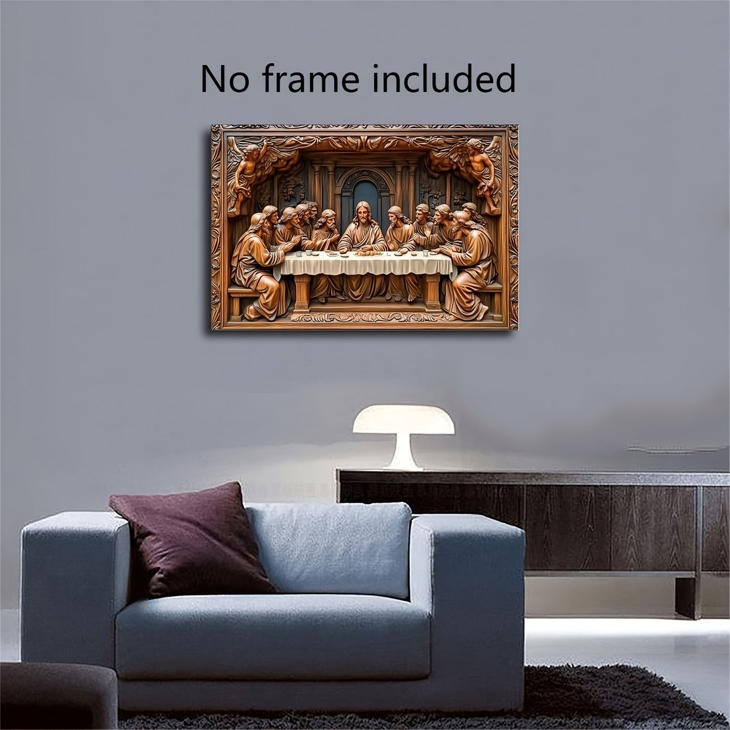 Last Supper poster for room decoration in wooden frame canvas print. Ideal for living room or bedroom.