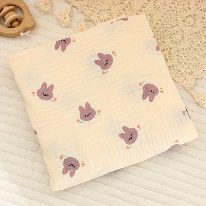 Soft double layer swaddle blanket bath towel for youngsters, compact, suitable for ages 0-3, 100% cotton.