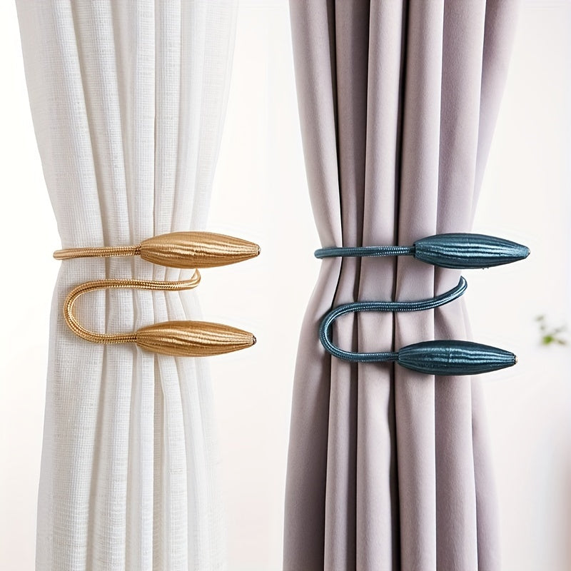 Two chic and durable alloy curtain tiebacks for easy installation and stylish home decor