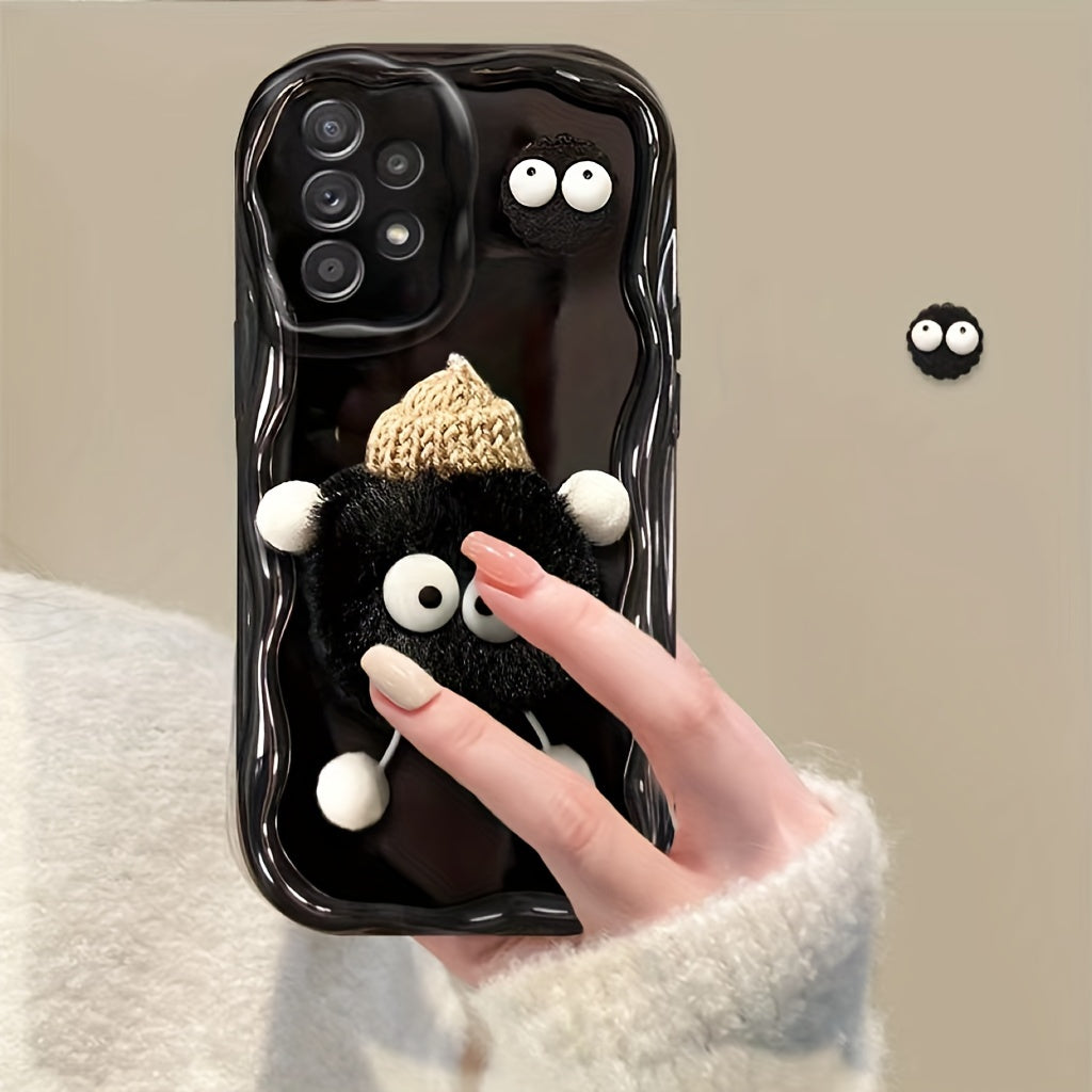 Soft plush cookie-shaped phone case compatible with various Samsung models including A15, A52, A73, A13-4G, A54, S20 FE, S22, S23, A05s, A12, A25, A23, and A33.