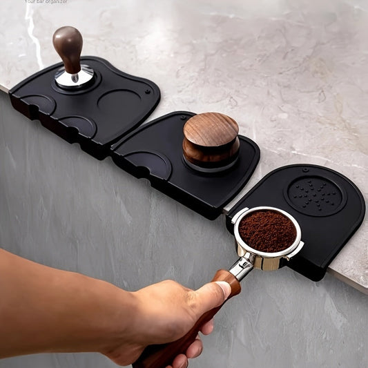 A set of two small and convenient Silicone Coffee Tamper Mats that are non-stick, food grade, easy to clean, durable, and heat resistant. These mats are the perfect espresso coffee distributor accessory for baristas and coffee lovers alike.