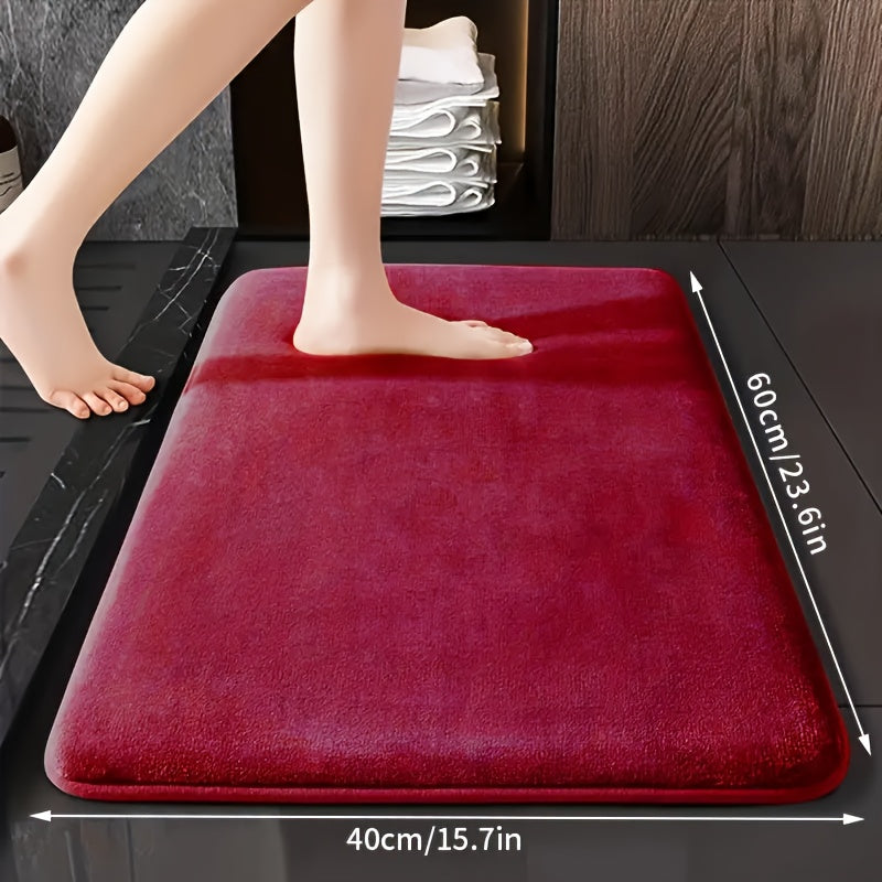 Bathroom Rug - Plush Coral Fleece Luxury Memory Foam Bath Mat - Soft, Non-Slip, Quick-Dry Polyester Rug for Bathroom Floor - Machine Washable