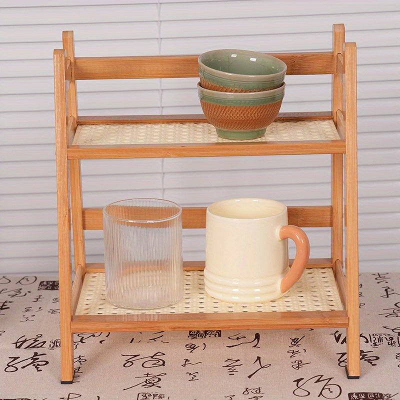 Multi-functional Bamboo Bookshelf and Desk Organizer with Flower Stand and Cup Holder - Perfect for Home and Office Use, Comes in 2 Sizes for Versatile Storage Options