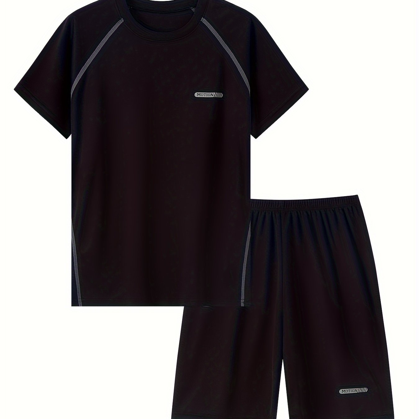 Two-piece summer athletic set for boys aged 13-16, includes quick-dry T-shirt and shorts for outdoor sports.