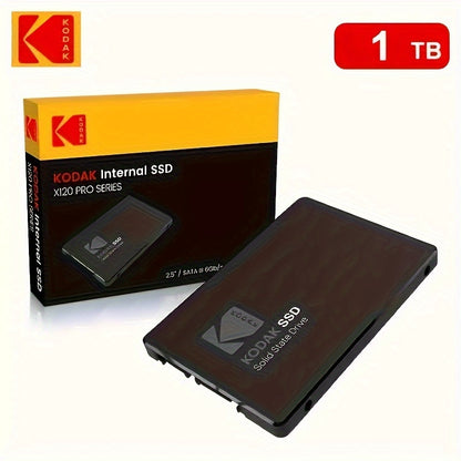 Kodak X120 Pro Series SSD offers lightning-fast solid state storage for laptops and desktops in capacities of 1TB, 512GB, and 256GB, with a SATA3.0 interface.