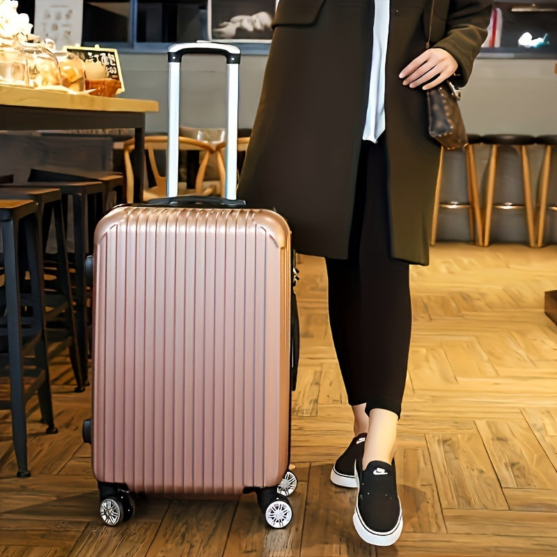 Durable trolley suitcase for female student, trendy leather case for men