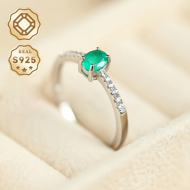 Make her day with this stunning Natural Stone Ring in a beautiful green hue. Crafted from S925 sterling silver, this adjustable open ring features a unique design that will surely make a statement. Please note that the natural stone used means that each