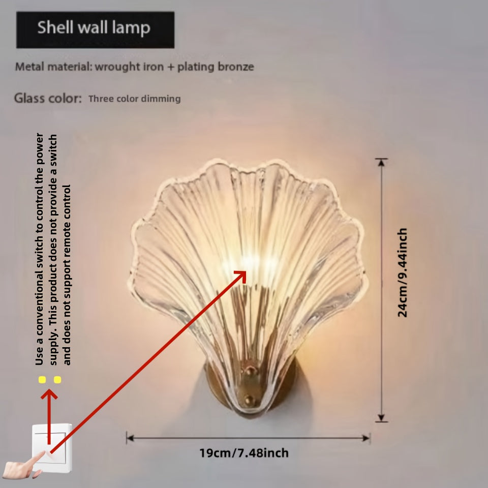 LED wall sconce with glass shell, color changing light, hard-wired switch, detachable fixture, easy installation, for bedroom, living room, stairs - no batteries needed.