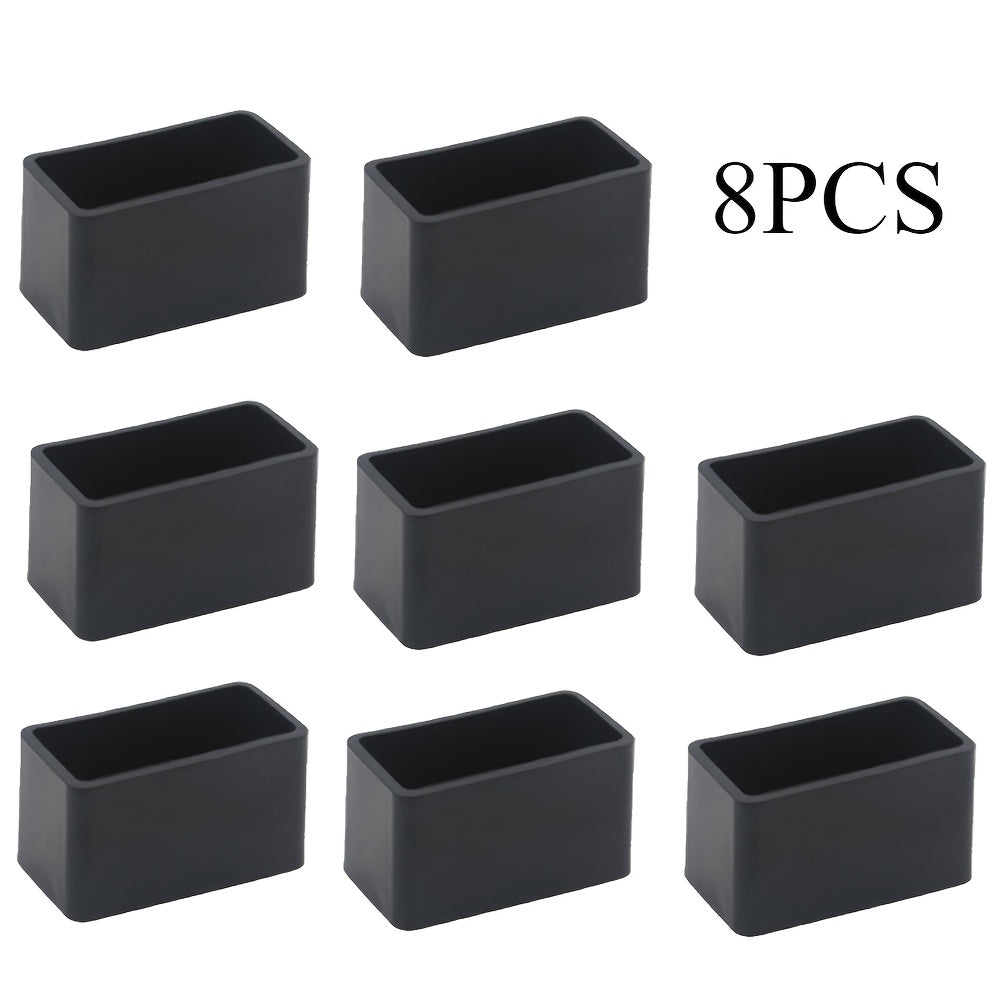 4, 8, or 12 Non-Slip Black Plastic Foot Protectors for Cardboard Boxes and Rectangular Furniture. Includes Elastic Fasteners for Easy Attachment, No Electricity or Batteries Required.