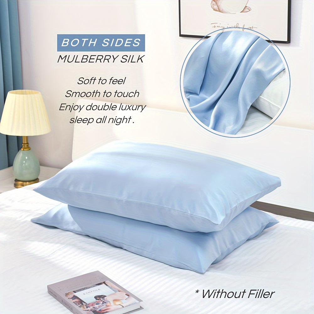 Luxurious Mulberry Silk Pillowcase with Soft Breathable Quilted Layers, Premium Quality Invisible Zipper Pillow Protector for Bedroom, Sofa, Dorm Room, and Home Decor. Pillow Core Not Included.