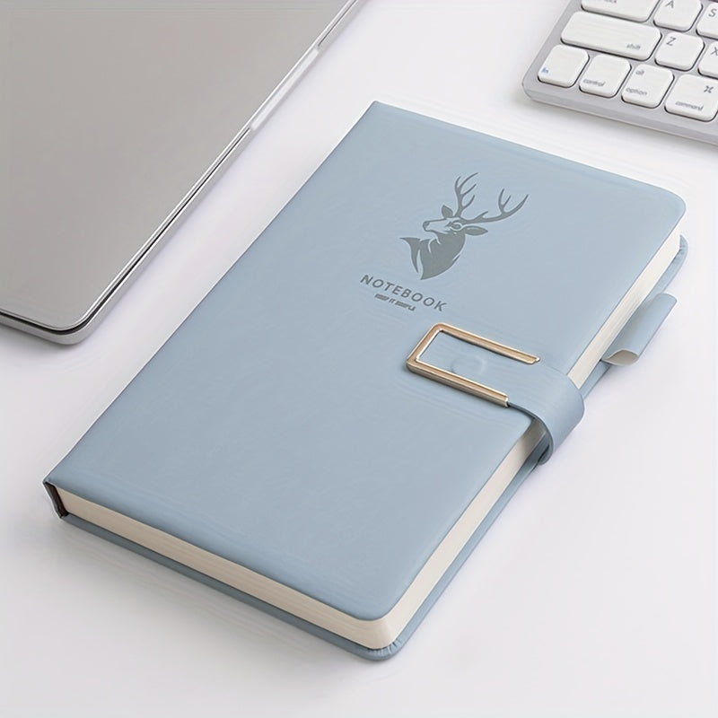 Premium faux leather notebook with buckle closure, 160 waterproof square grid pages for home, office, and study use.