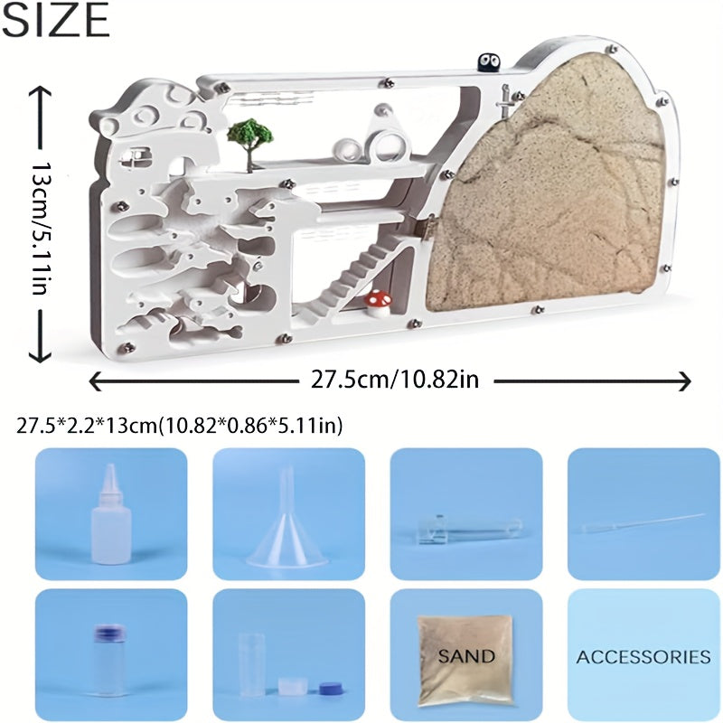 Large sand ant farm castle made of plastic for educational use.