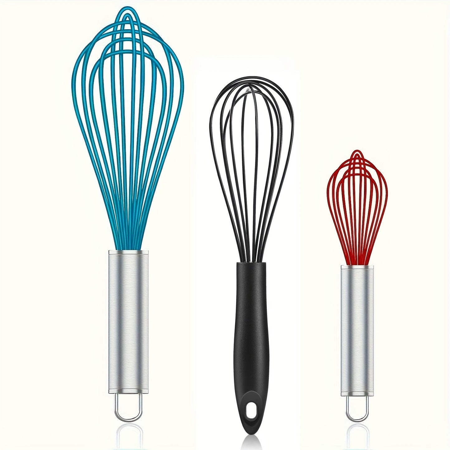 High-Quality Silicone and Stainless Steel Whisk - Safe for use on Nonstick Pans, Heat Resistant - A Must-Have Kitchen Tool