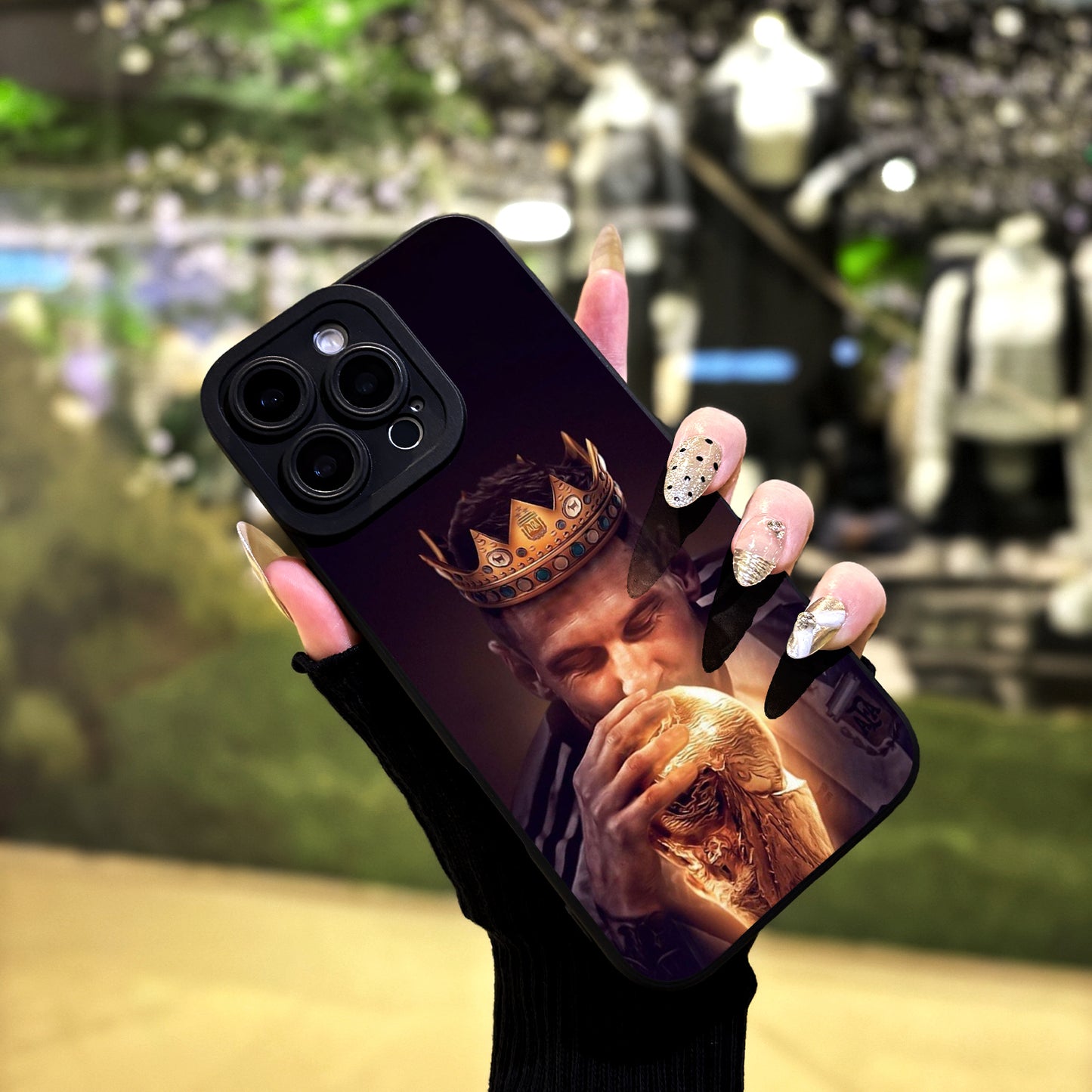 UV printed phone case with Golden Globe design, 360-degree protection, compatible with various iPhone models, perfect birthday gift for boys and girls.