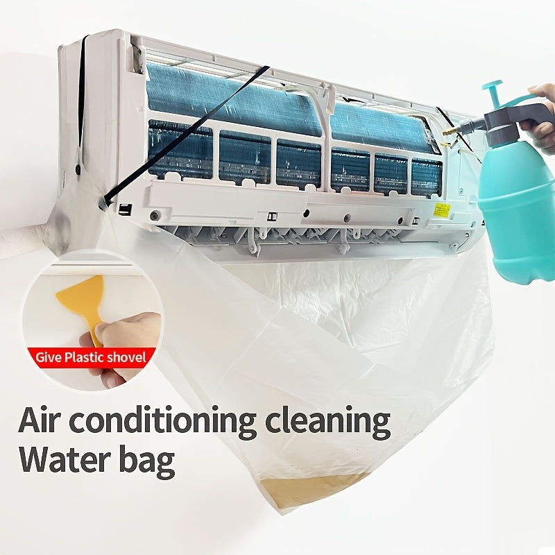 Efficiently clean your air conditioner with the 1pc Universal Fit Air Conditioner Cleaning Cover. Made of Polyvinyl Chloride (PVC) material, this cover comes with a water bag and requires no electricity. Hang it in your home and catch water to