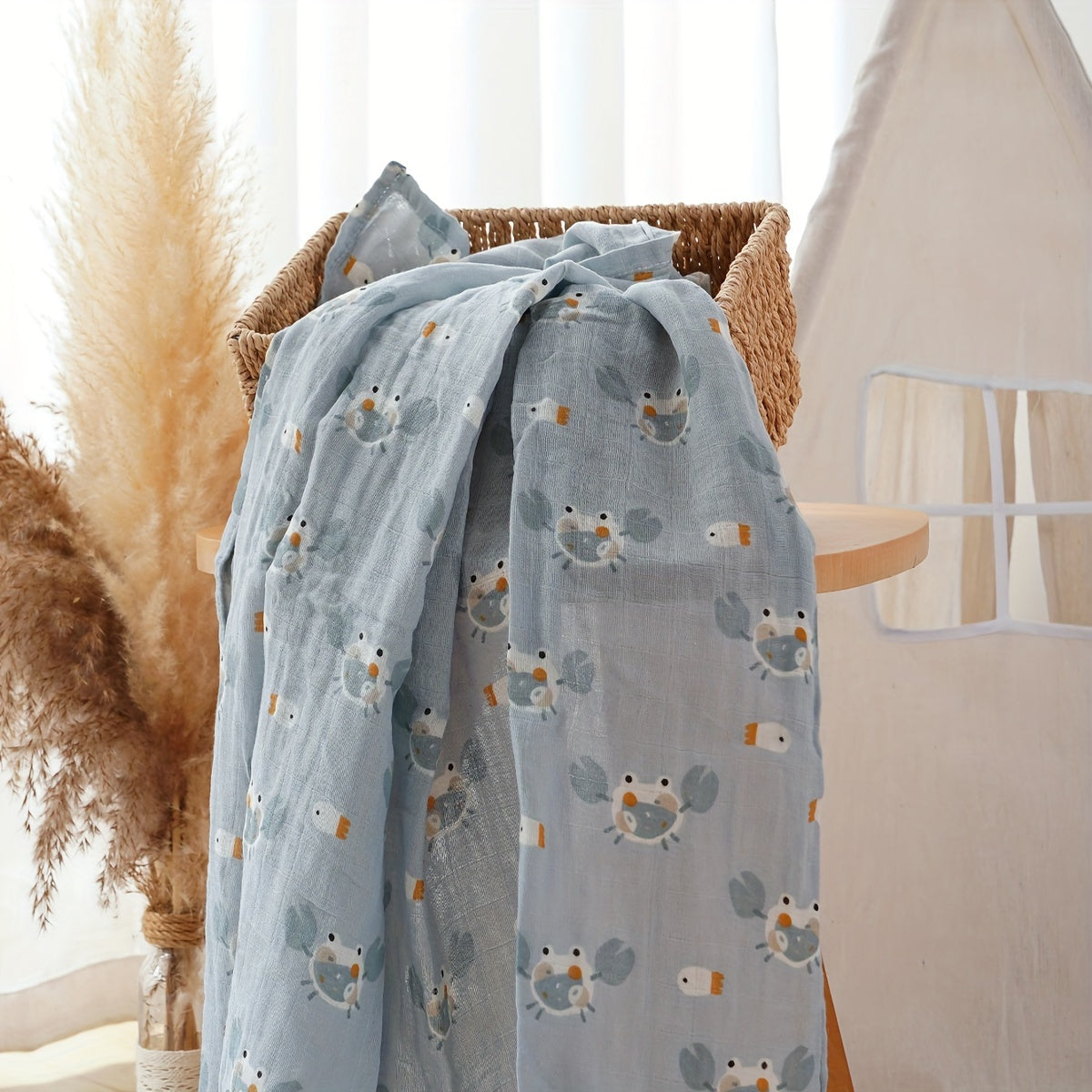 Soft and gentle muslin baby swaddle blanket made from cotton gauze, perfect for newborns. This super soft blanket also doubles as a quick dry kids bath towel and baby blanket cover.