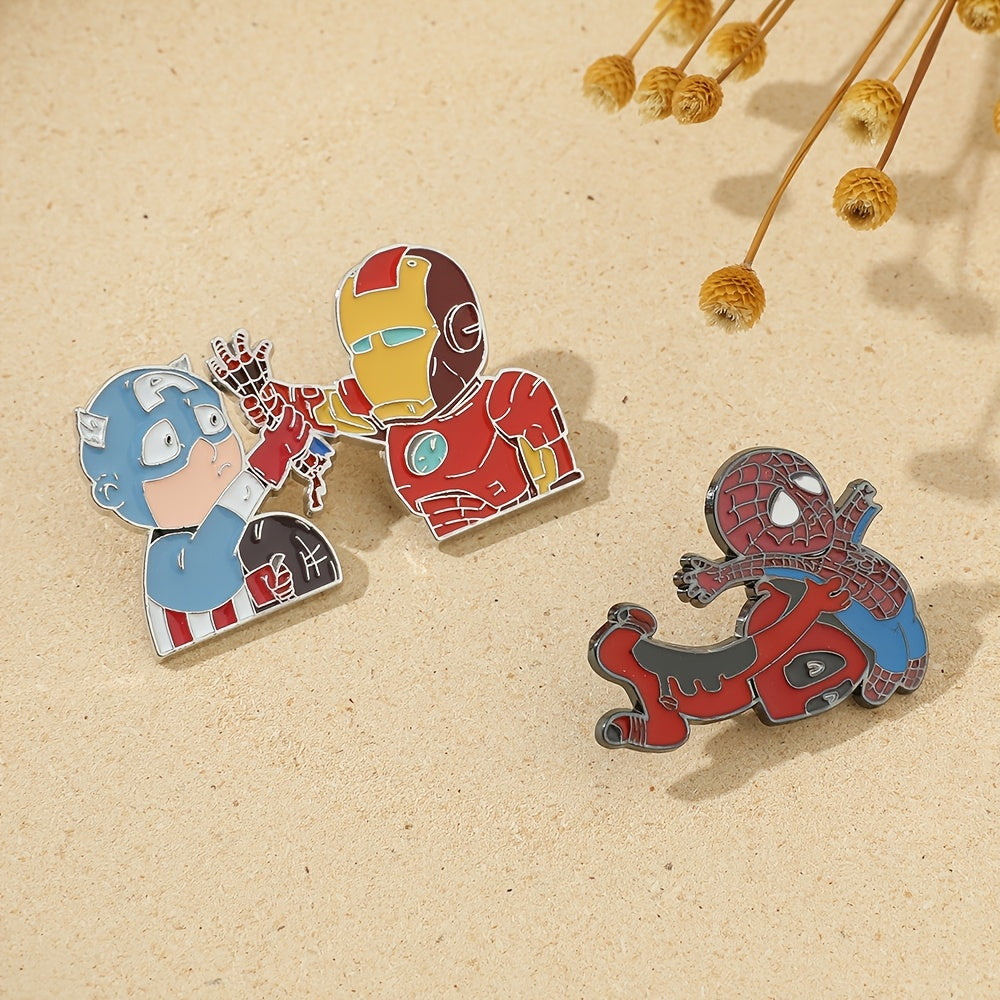 Two Cartoon Character Brooches: Cool Deadpool and Iron Man Enamel Pins - Metal Badges for Clothing, Backpacks, and More!