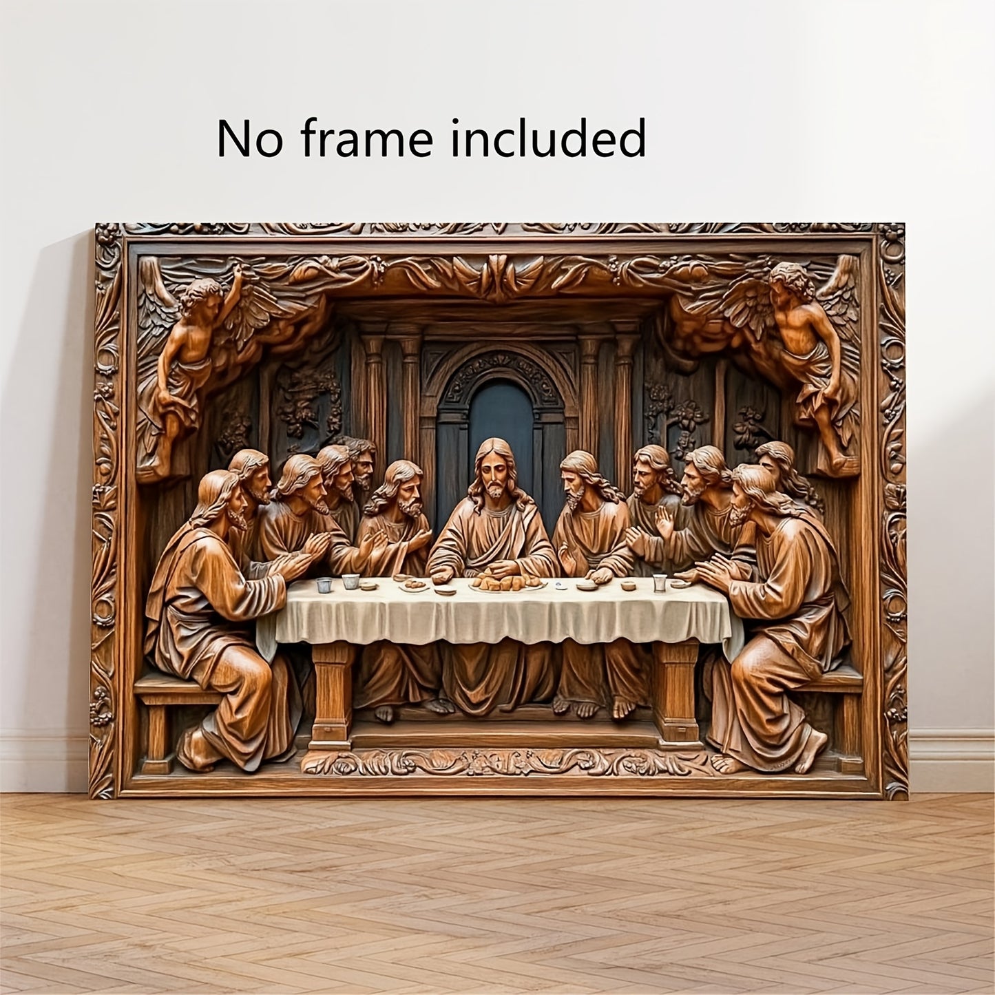 Last Supper poster for room decoration in wooden frame canvas print. Ideal for living room or bedroom.