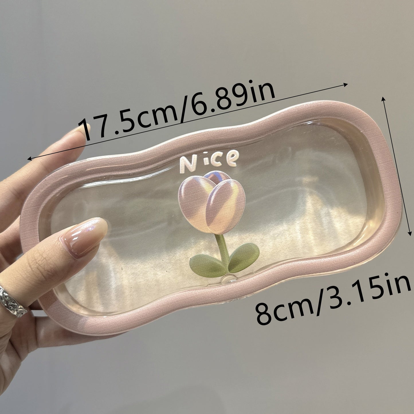 Stylish Tulip Pattern Glasses Case - Clear, Tough Plastic, Convenient & Protective Storage Solution for Fashionable Eyewear