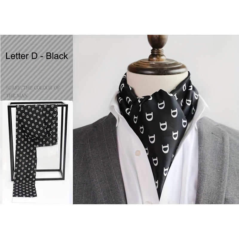 Stylish Men's Scarves: British Vintage Suit Shirt Twill Scarf with Printed Double-layer for Business - Unisex Wraps