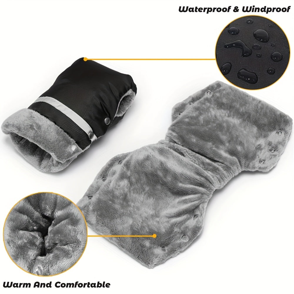 Youngsters' Stroller Warm Gloves by Domi Bear - Windproof and Waterproof Winter Armrest Covers for Carriages