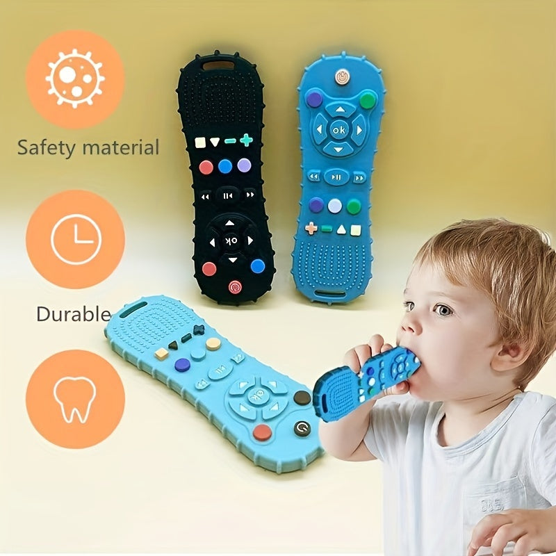 Silicone Remote Control Teether Toy for Babies - BPA-Free and Non-Toxic Teething Stick for Soothing Gums - Durable and Safe for Infants 0-24 Months - Perfect Baby Gift Available in Black, Blue, or Green