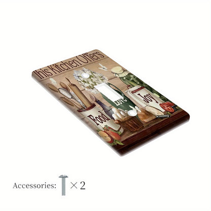 Stylish kitchen utensils light switch cover - decorative wall plate for home or classroom, effortless to install without batteries.