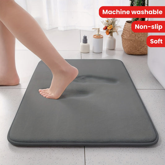 Soft and Non-Slip Solid Color Memory Foam Bath Rug, Absorbent and Machine Washable Bath Carpet for Home Bathroom, Shower Carpet with Kitchen Area Rugs Fall Decor and Bathroom Accessories