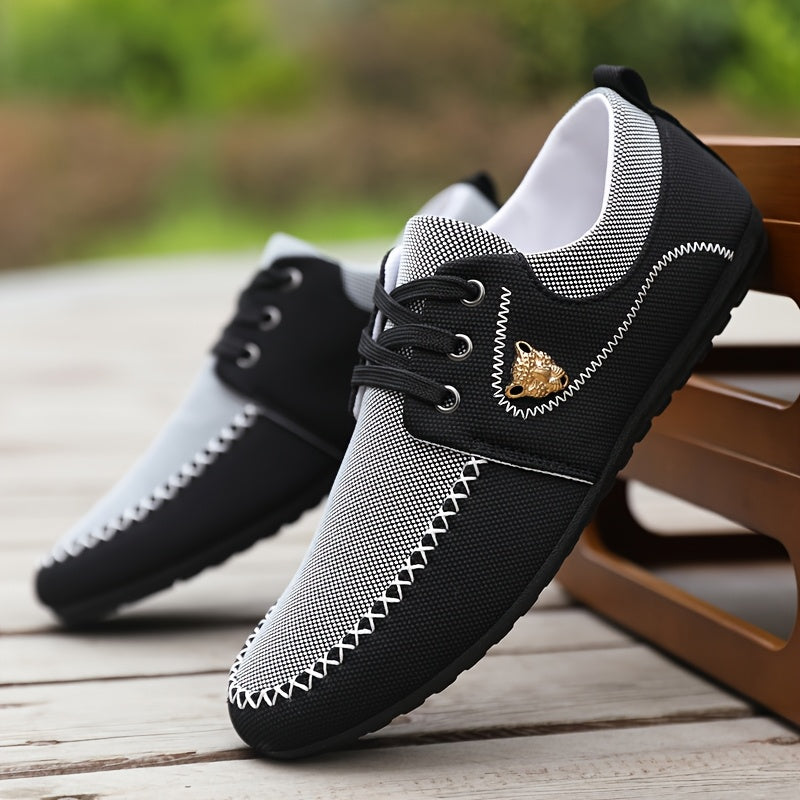 Men's business casual shoes, comfortable and durable. Suitable for all seasons, with non-slip PVC sole and fabric upper.