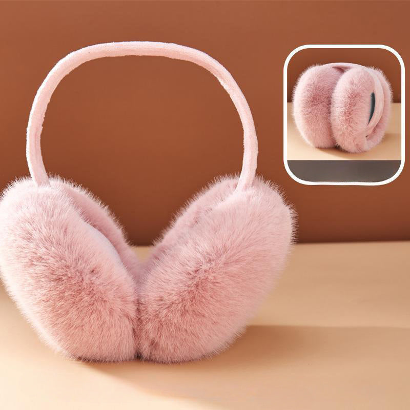 Cozy Foldable Earmuffs - Made from Stretchy, Hand-Washable Polyester for Winter Comfort & Fashion, with Ear Tips and Ear Bags included