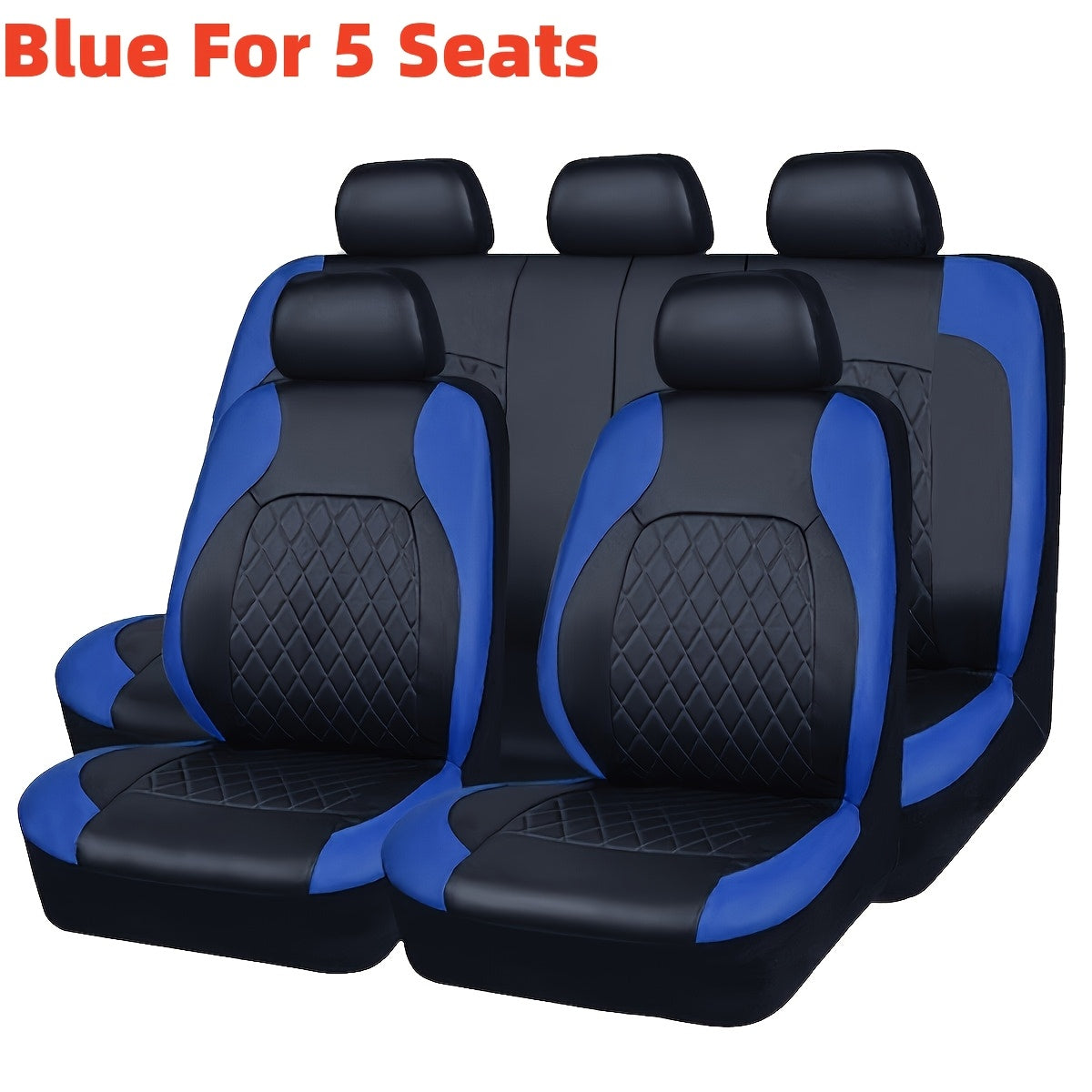 Upgrade your car seats with premium 5-seater comfort car seat covers featuring PU leather diamond pattern, suitable for airbags, breathable, with zipper design for a luxurious experience.