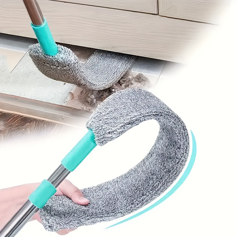 Microfiber Extendable Duster Set includes a dusting brush and crevice tool, featuring a metal handle for wet/dry use without the need for electricity. Perfect for cleaning the living room, bedroom, kitchen, patio, and floors.