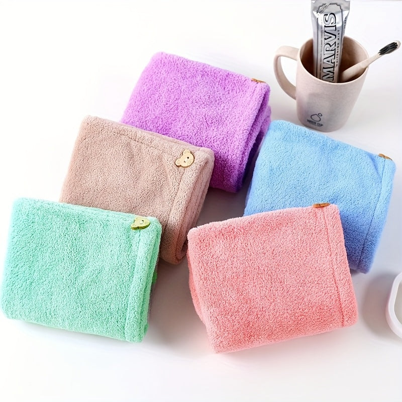 Lightweight cotton hair towel wrap for women with quick-dry knit fabric, hooded design for easy wear, ideal for bathroom use.