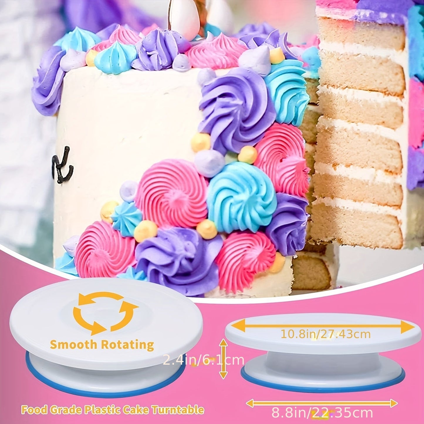 Cake lovers and beginners alike will love this baking supplies set, which includes 322 pieces of cake decorating supplies. This set comes with 1 cake stand, 48 numbered icing tips, Russian nozzles, smoother spatulas, muffin cups, and everything else you